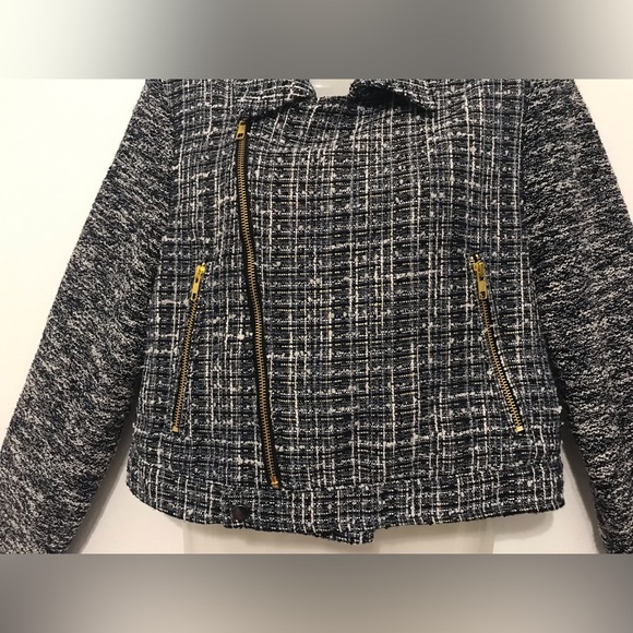 SUNDAYS bliss lined jacket navy zip up top blazer size small - Picture 4 of 10